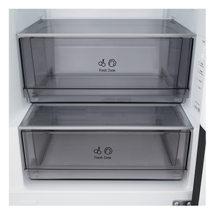 LG, Total No Frost, 333 L, aukštis 186 cm, matinis juodas - Šaldytuvas