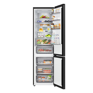 LG, Total No Frost, 375 L, aukštis 203 cm, juodo nerūdijančio plieno - Šaldytuvas