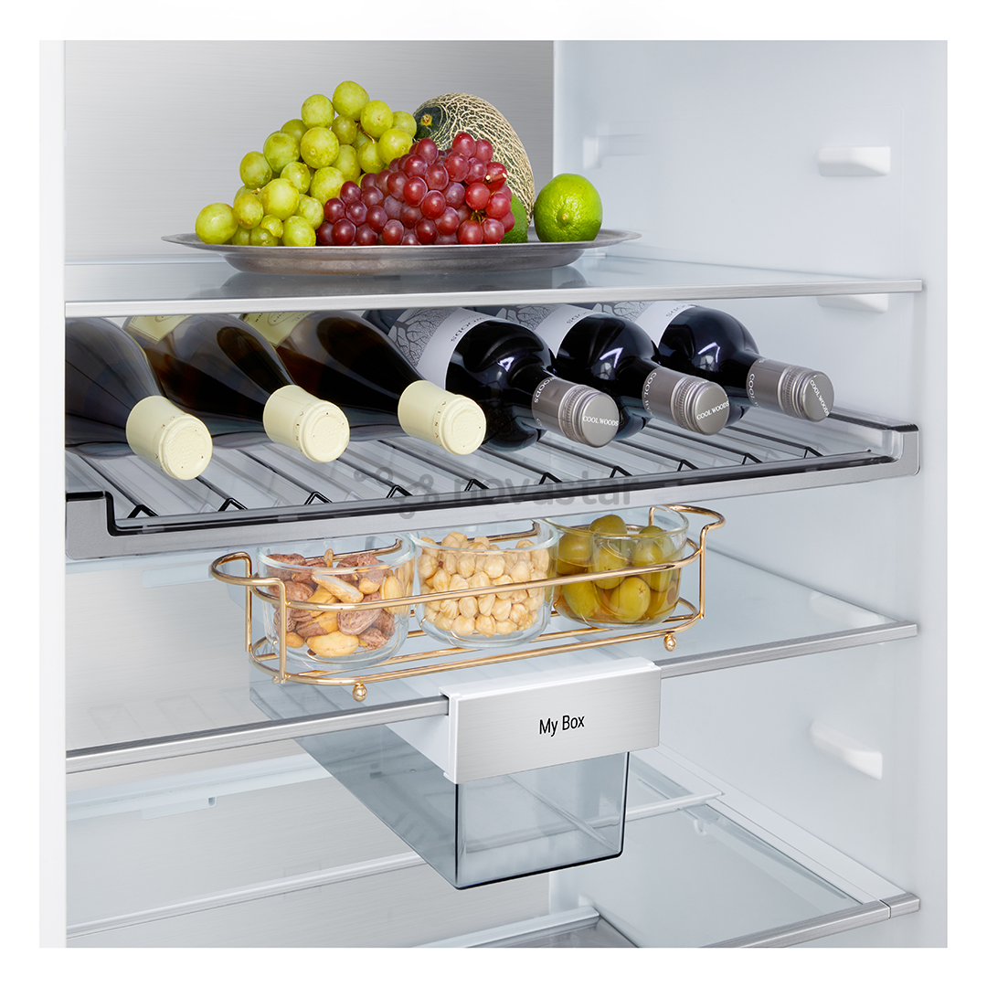 LG, Total No Frost, 375 L, aukštis 203 cm, juodo nerūdijančio plieno - Šaldytuvas