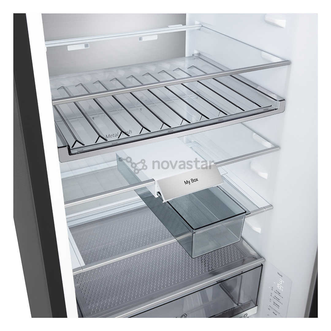 LG, Total No Frost, 375 L, aukštis 203 cm, juodo nerūdijančio plieno - Šaldytuvas