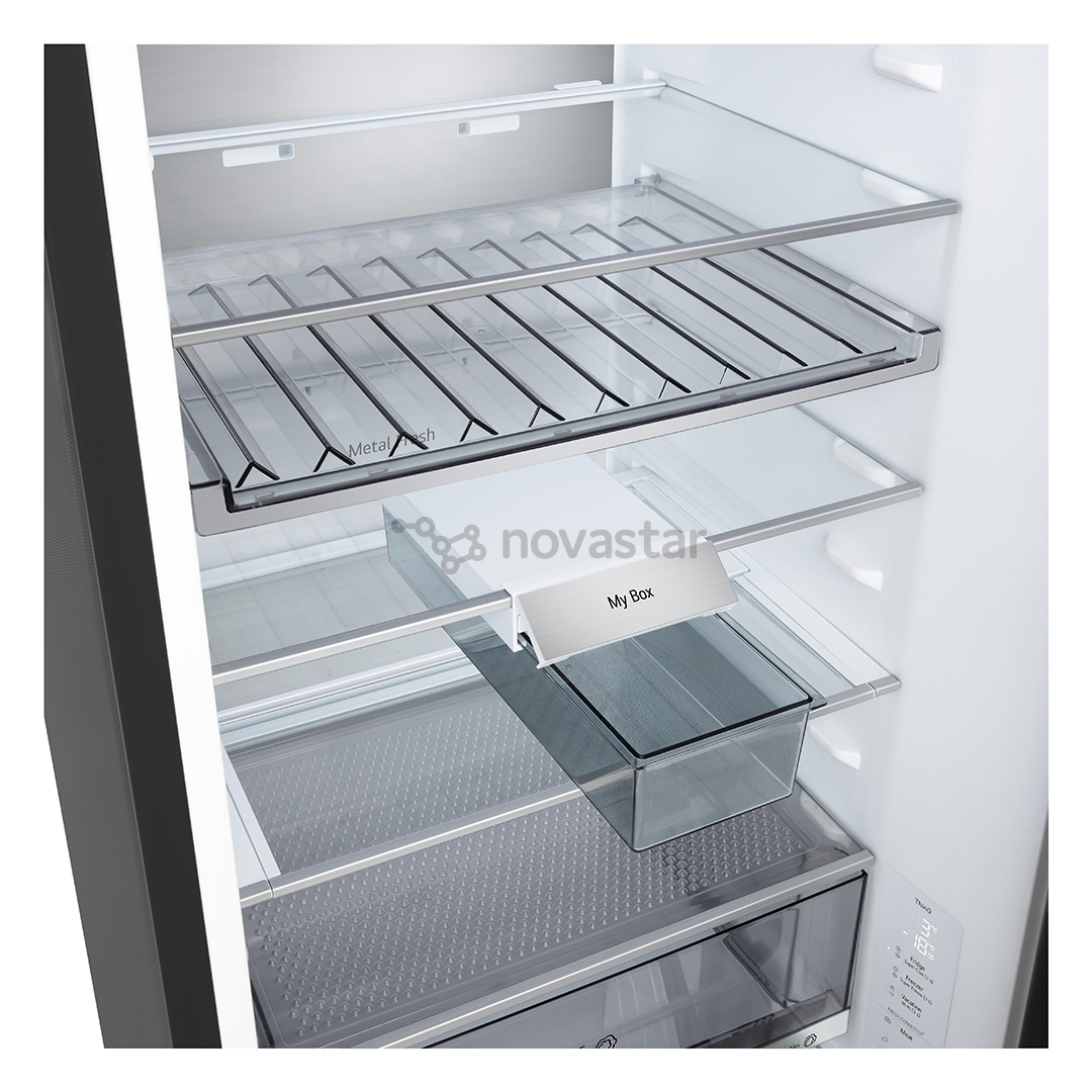 LG, Total No Frost, 375 L, aukštis 203 cm, juodo nerūdijančio plieno - Šaldytuvas