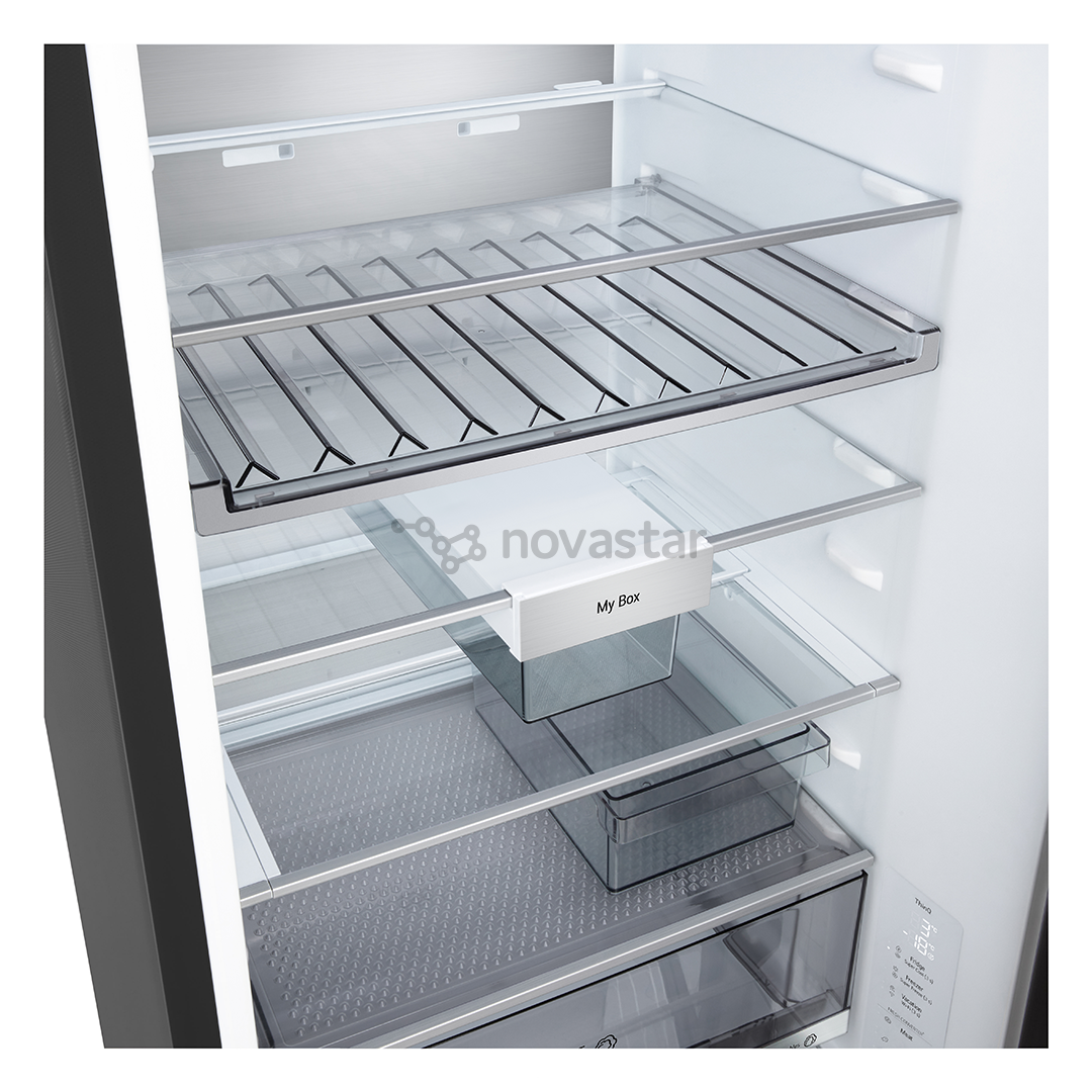 LG, Total No Frost, 375 L, aukštis 203 cm, juodo nerūdijančio plieno - Šaldytuvas