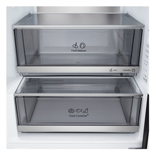 LG, Total No Frost, 375 L, aukštis 203 cm, juodo nerūdijančio plieno - Šaldytuvas