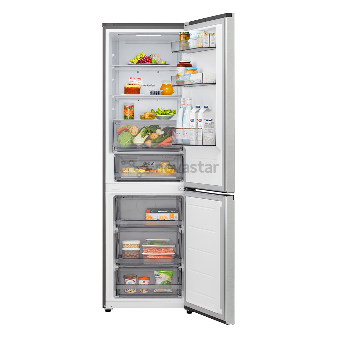 LG, Total No Frost, 333 L, height 186 cm, silver - Refrigerator