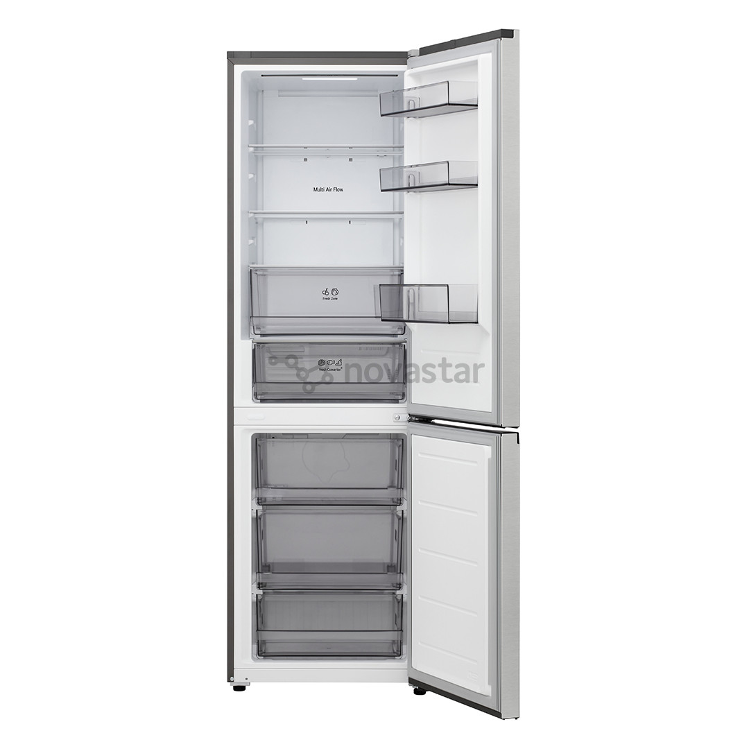 LG, Total No Frost, 333 L, height 186 cm, silver - Refrigerator