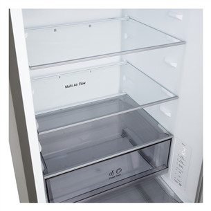 LG, Total No Frost, 333 L, height 186 cm, silver - Refrigerator