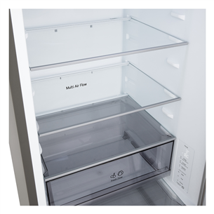LG, Total No Frost, 333 L, height 186 cm, silver - Refrigerator
