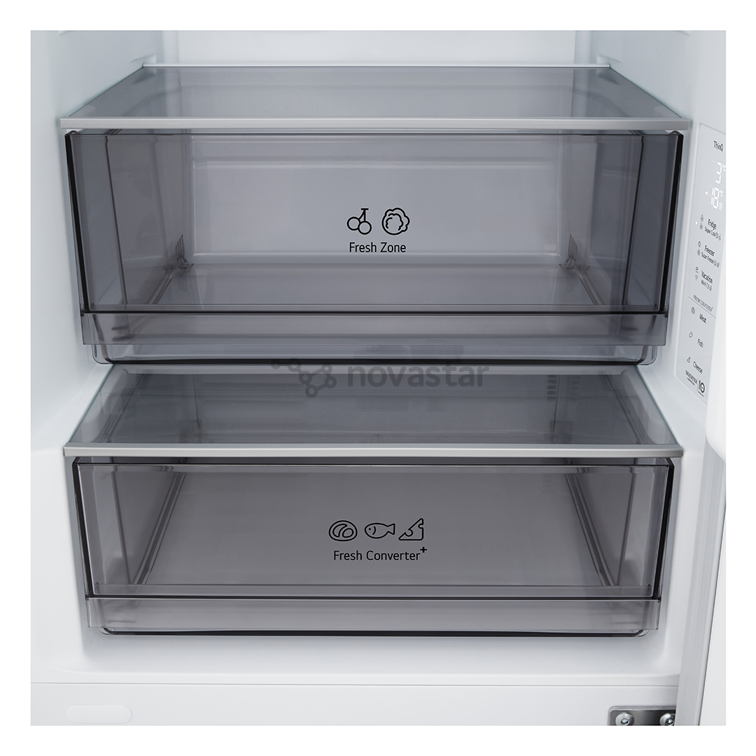 LG, Total No Frost, 333 L, height 186 cm, silver - Refrigerator