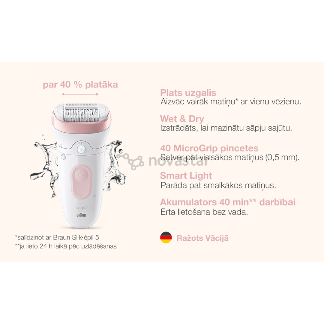 Braun Silk epil 7, Wet & Dry, white/pink - Epilator