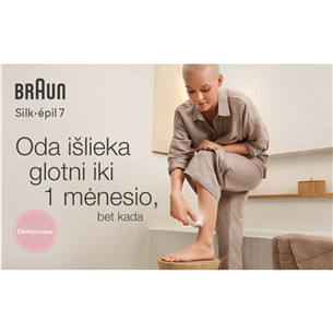 Braun Silk epil 7, baltas/rožinis - Epiliatorius