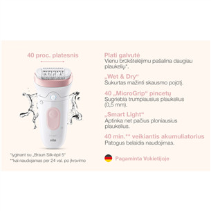 Braun Silk epil 7, baltas/rožinis - Epiliatorius