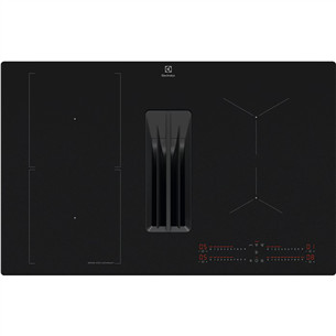 Electrolux 600 Series, plotis 80 cm, juoda - Įmontuojama indukcinė kaitlentė su gartraukiu ECC83443CZ
