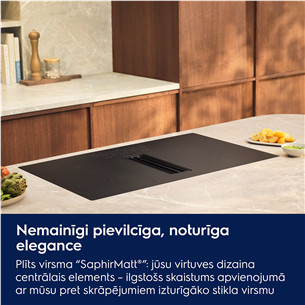 Electrolux 600 Series, plotis 80 cm, juoda - Įmontuojama indukcinė kaitlentė su gartraukiu