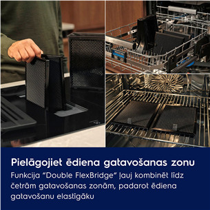 Electrolux 600 Series, plotis 80 cm, juoda - Įmontuojama indukcinė kaitlentė su gartraukiu
