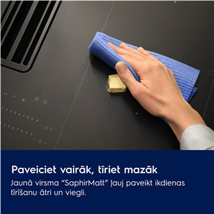 Electrolux 600 Series, plotis 80 cm, juoda - Įmontuojama indukcinė kaitlentė su gartraukiu