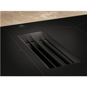 Electrolux 600 Series, plotis 80 cm, juoda - Įmontuojama indukcinė kaitlentė su gartraukiu