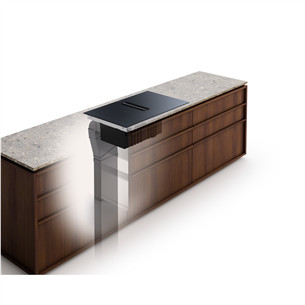 Electrolux 600 Series, plotis 80 cm, juoda - Įmontuojama indukcinė kaitlentė su gartraukiu