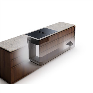 Electrolux 600 Series, plotis 80 cm, juoda - Įmontuojama indukcinė kaitlentė su gartraukiu