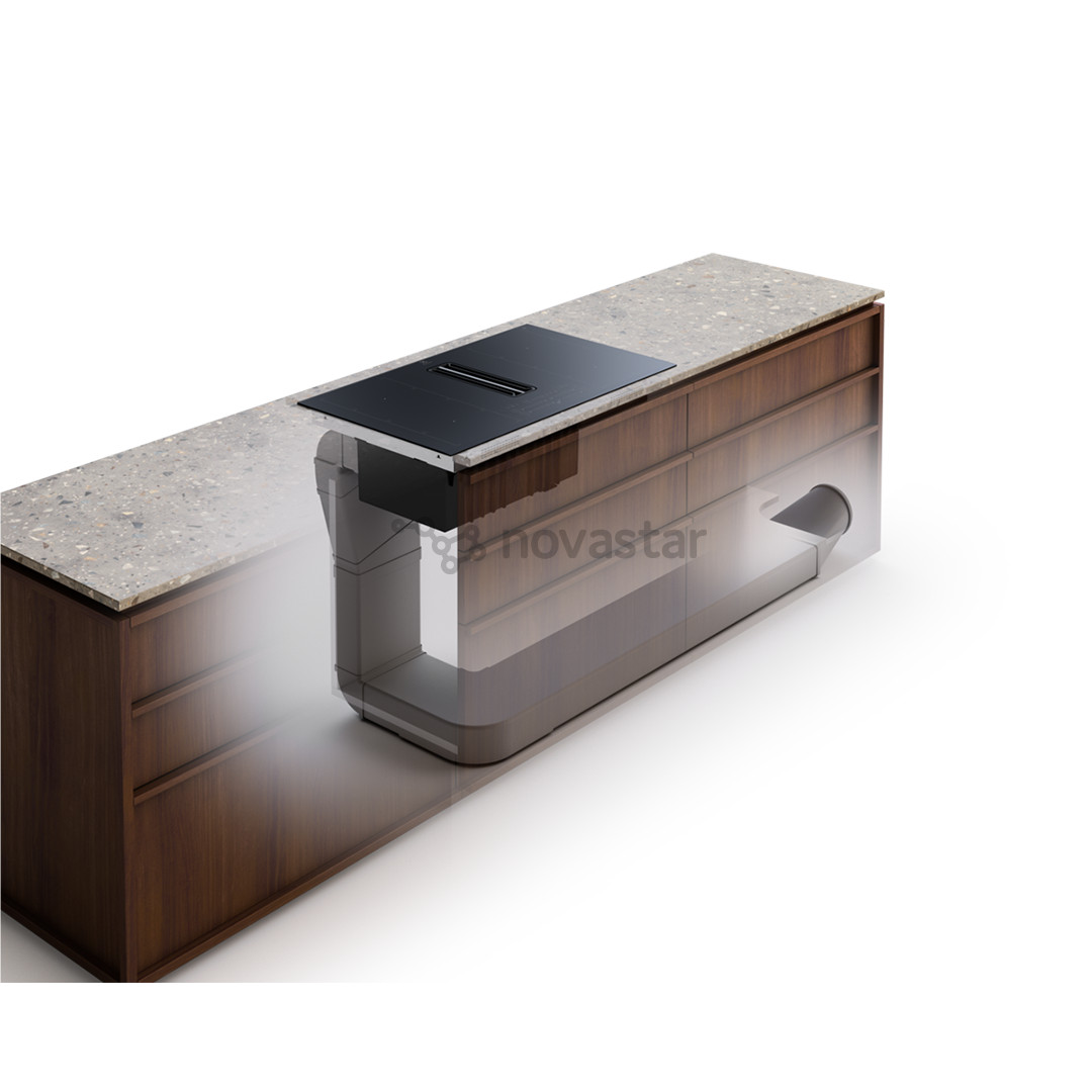 Electrolux 600 Series, plotis 80 cm, juoda - Įmontuojama indukcinė kaitlentė su gartraukiu