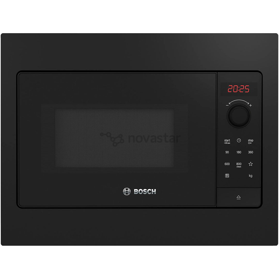 Bosch Series 2, 20 L, 800 W, black - Built-in microwave oven