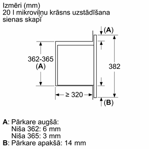 Bosch Series 2, 20 L, 800 W, black - Built-in microwave oven