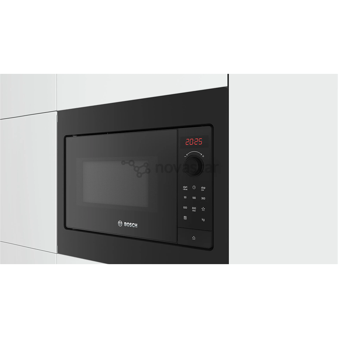 Bosch Series 2, 20 L, 800 W, black - Built-in microwave oven