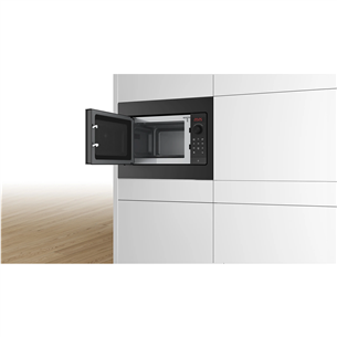 Bosch Series 2, 20 L, 800 W, black - Built-in microwave oven