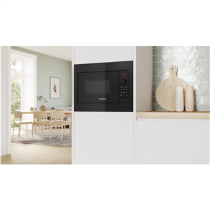Bosch Series 2, 20 L, 800 W, black - Built-in microwave oven