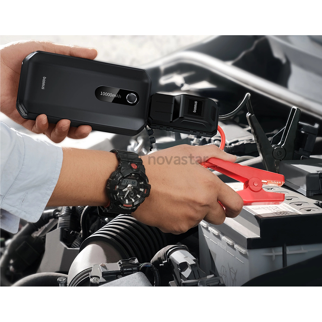 Baseus Super Energy Air Car Jump Starter, 10000 mAh, 1000 A, juoda - Išorinė baterija