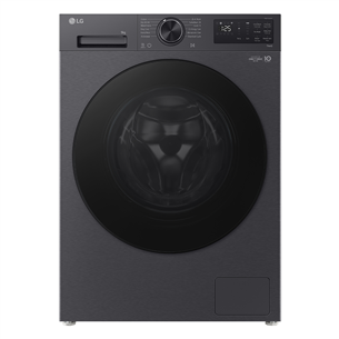 LG, 9 kg, depth 47.5 cm, 1200 rpm, matte black - Front load washing machine F2X50S9TBB.AEBQNMR