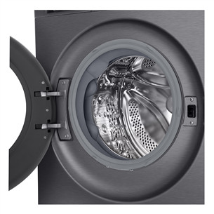 LG, 9 kg, depth 47.5 cm, 1200 rpm, matte black - Front load washing machine