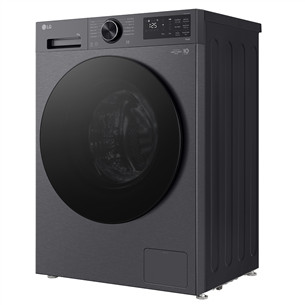 LG, 9 kg, depth 47.5 cm, 1200 rpm, matte black - Front load washing machine