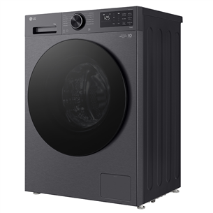 LG, 9 kg, depth 47.5 cm, 1200 rpm, matte black - Front load washing machine
