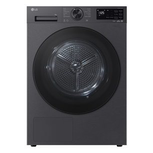 LG, Heat pump, 9 kg, depth 66 cm, matte black - Clothes dryer