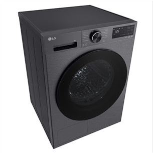 LG, Heat pump, 9 kg, depth 66 cm, matte black - Clothes dryer