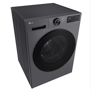 LG, Heat pump, 9 kg, depth 66 cm, matte black - Clothes dryer