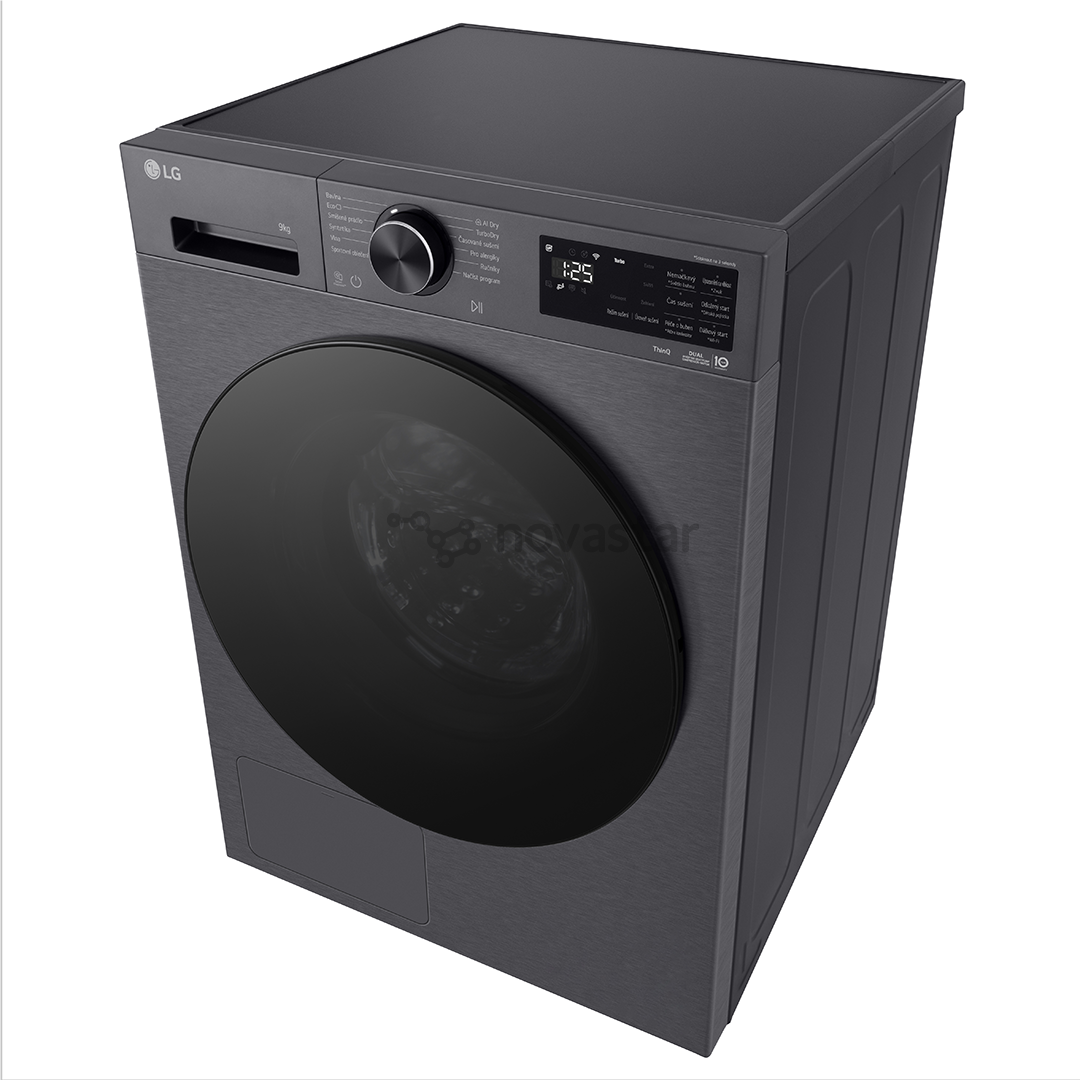 LG, Heat pump, 9 kg, depth 66 cm, matte black - Clothes dryer