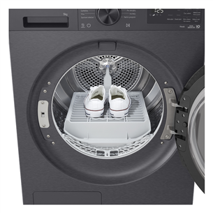 LG, Heat pump, 9 kg, depth 66 cm, matte black - Clothes dryer
