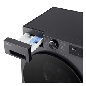 LG, 11 кг, глубина 57 см, 1400 об/мин, матовый черный - Стиральная машина с передней загрузкой
