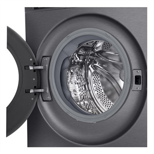 LG, 11 kg, gylis 57 cm, 1400 aps./min., matinė juoda - Skalbimo mašina