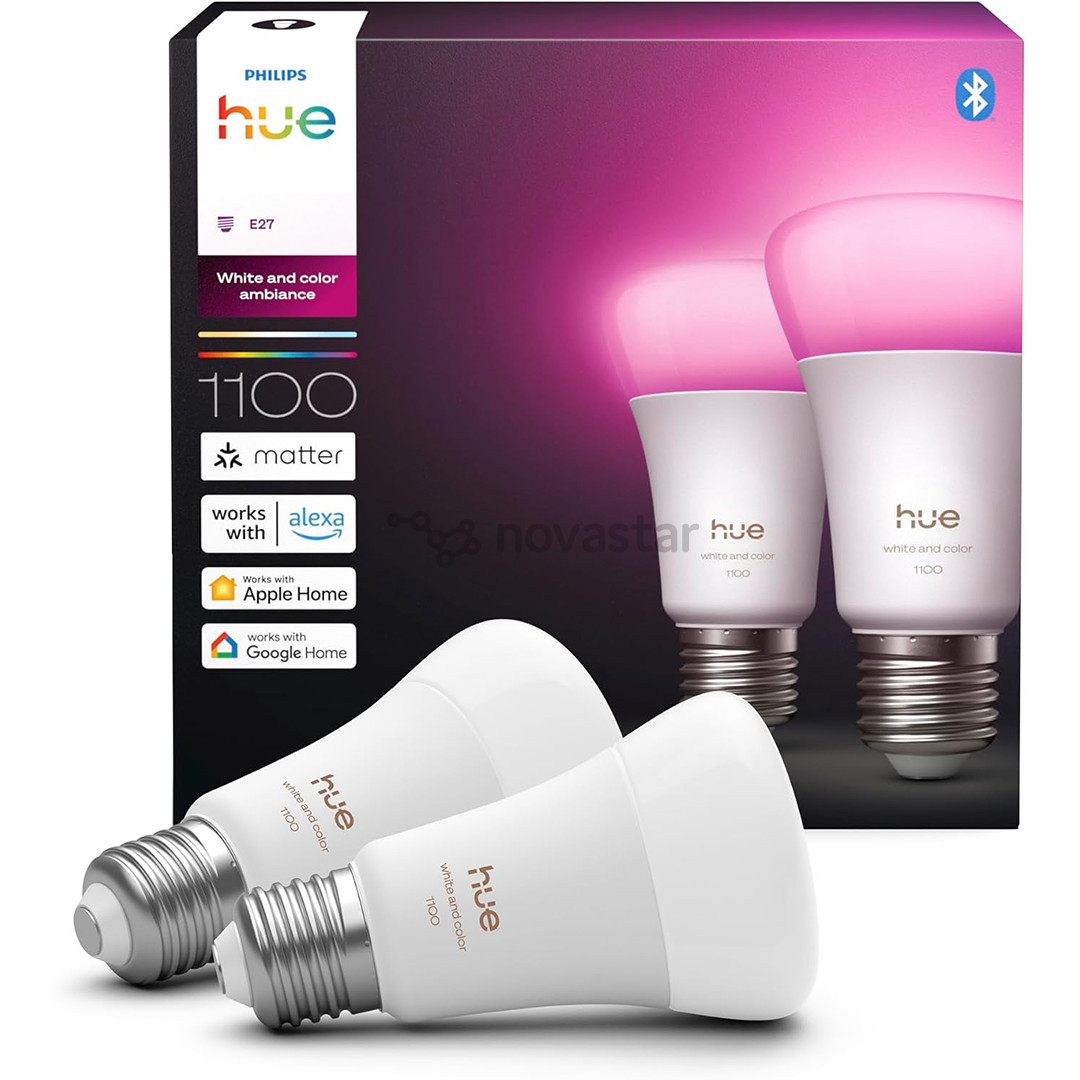 Philips Hue White and Color Ambiance, E27, 2 vnt., spalvotos - Išmaniosios lemputės