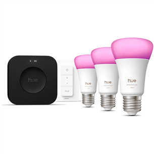 Philips Hue White & Color Ambiance starter set, E27, 3 vnt. - Išmaniųjų lempučių rinkinys 929003853503