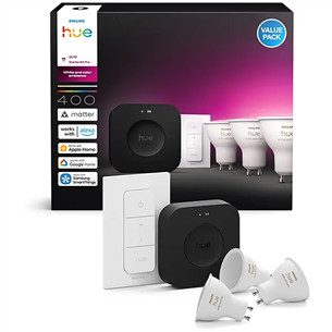 Philips Hue White & Color Ambiance starter kit, GU10, 3 vnt. - Išmaniųjų lempučių rinkinys