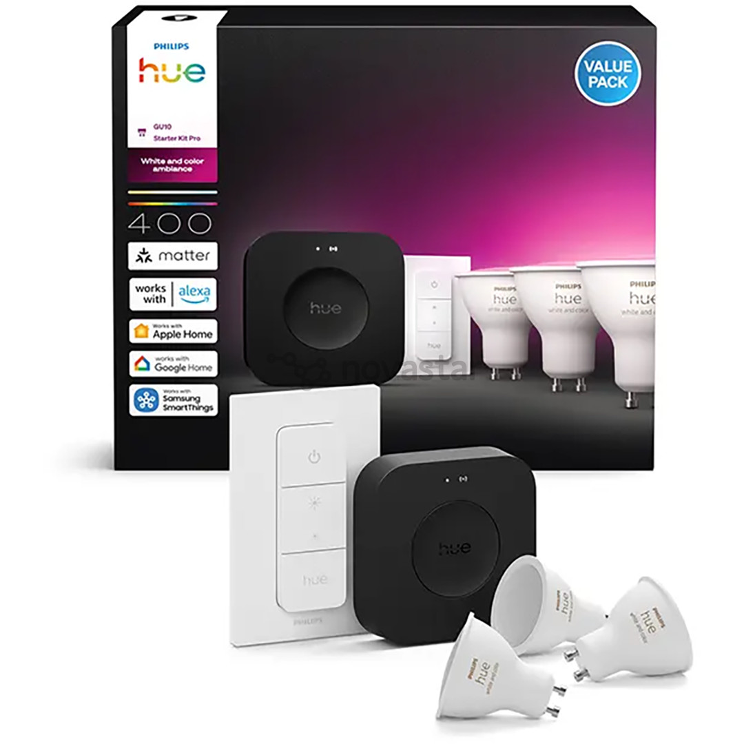 Philips Hue White & Color Ambiance starter kit, GU10, 3 vnt. - Išmaniųjų lempučių rinkinys