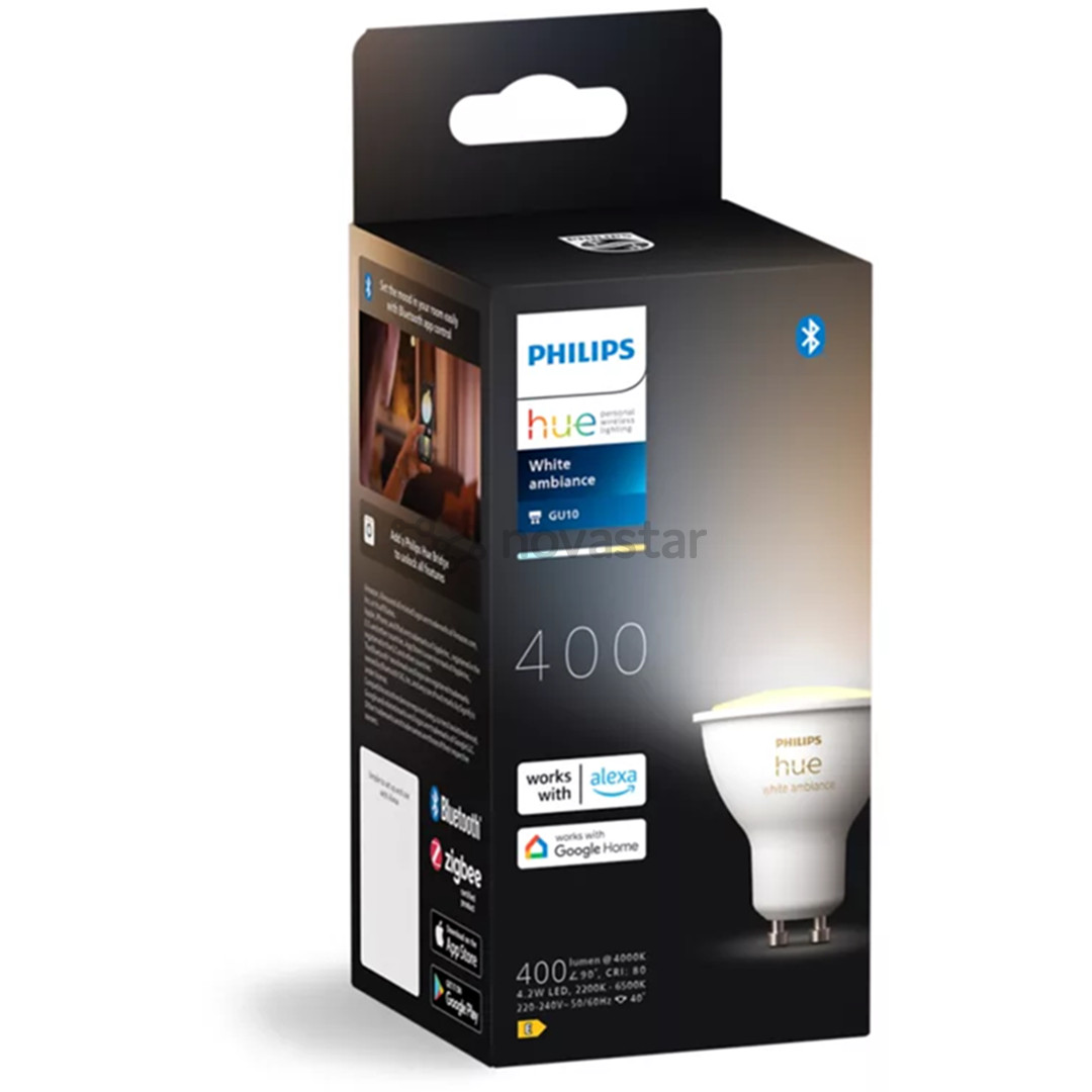 Philips Hue White Ambiance, GU10, balta - Išmanioji lemputė