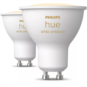 Philips Hue White Ambiance, GU10, 2 vnt., baltos - Išmaniosios lemputės 929003666702