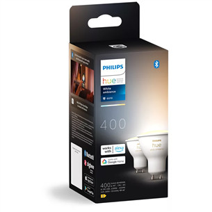 Philips Hue White Ambiance, GU10, 2 vnt., baltos - Išmaniosios lemputės