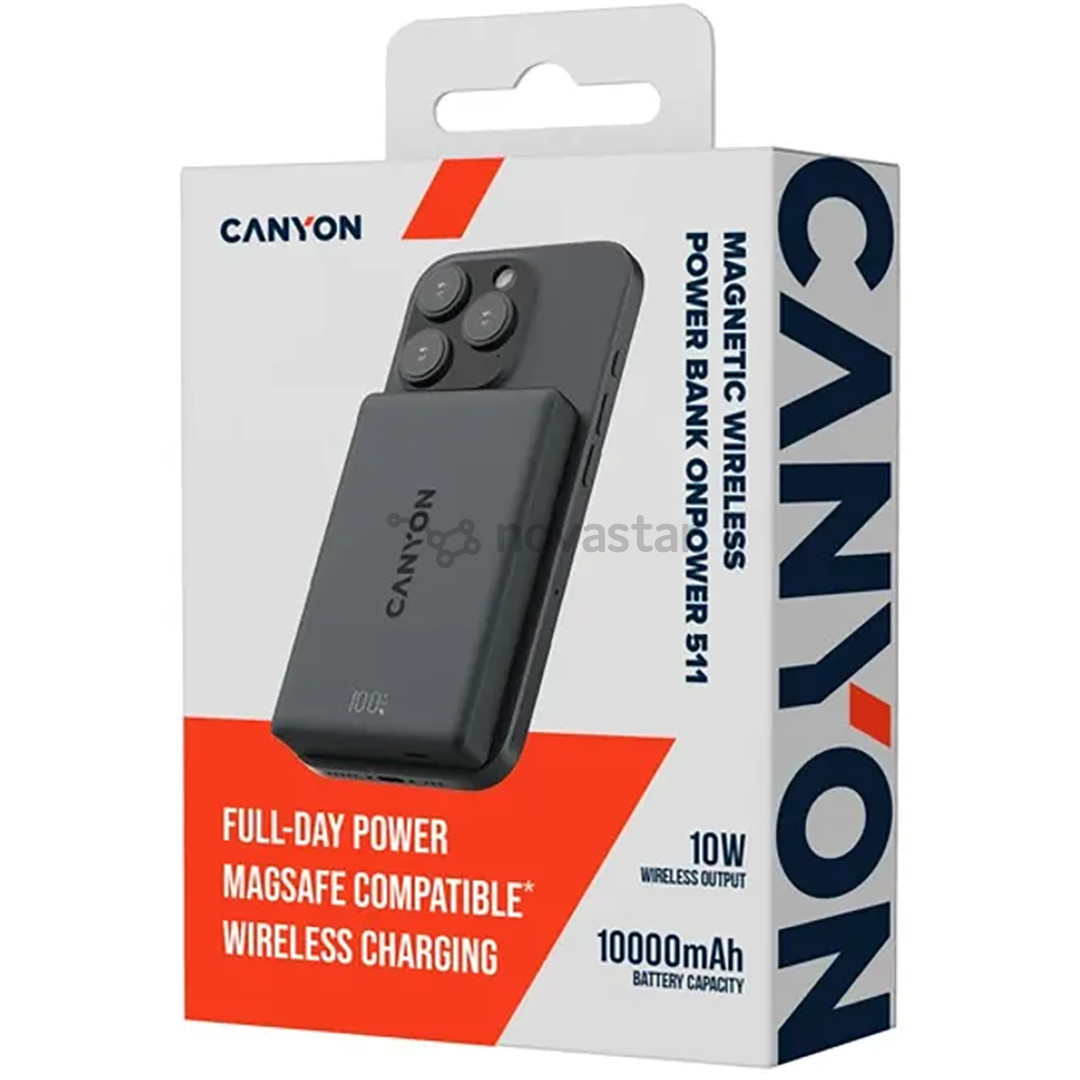 Canyon OnPower 511, 10000 mAh, juoda - Išorinė baterija