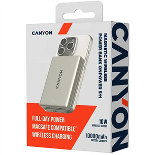 Canyon OnPower 511, 10000 mAh, pilka - Išorinė baterija