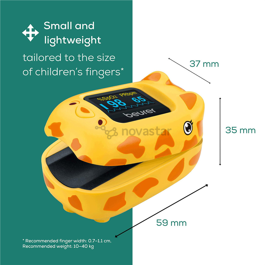 Beurer PO13 Kids, geltonas - Pulsoksimetras